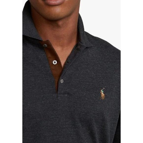 Polo Ralph Lauren Mens Flesh Pony Logo Longsleeve Polo Shirt Black size Tall 4XL - Picture 11 of 11